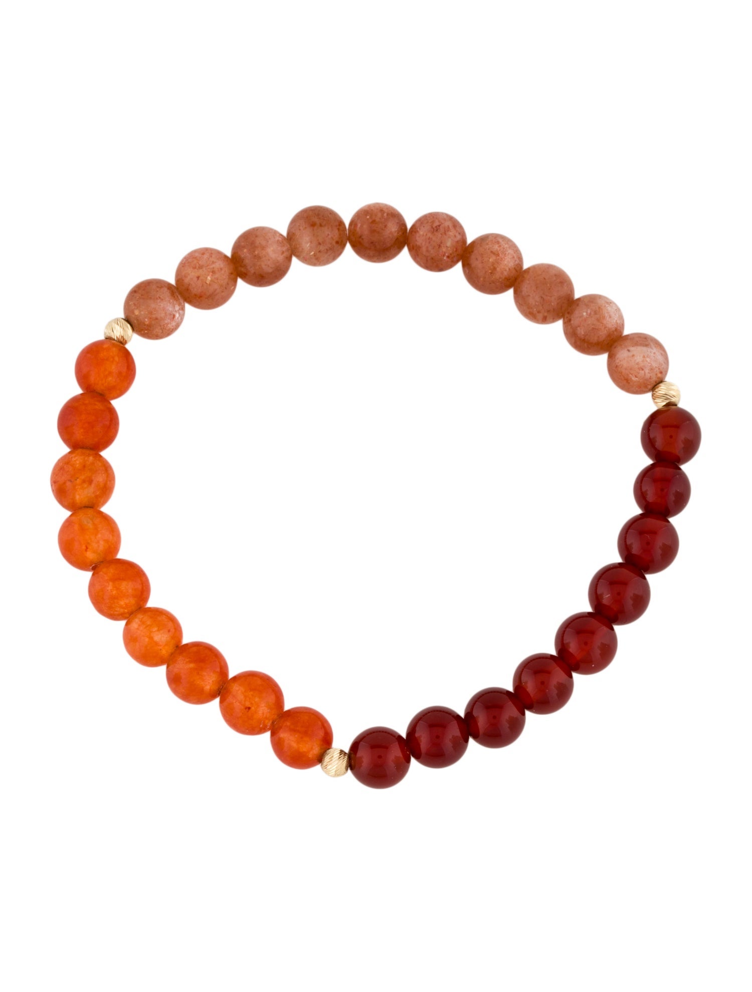 Bracelet 14K Carnelian, Sunstone & Dyed Quartzite Bead Bracelet