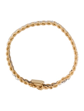 Bracelet 14K 2.40CT Two-Tone Diamond Rope Chain Bracelet