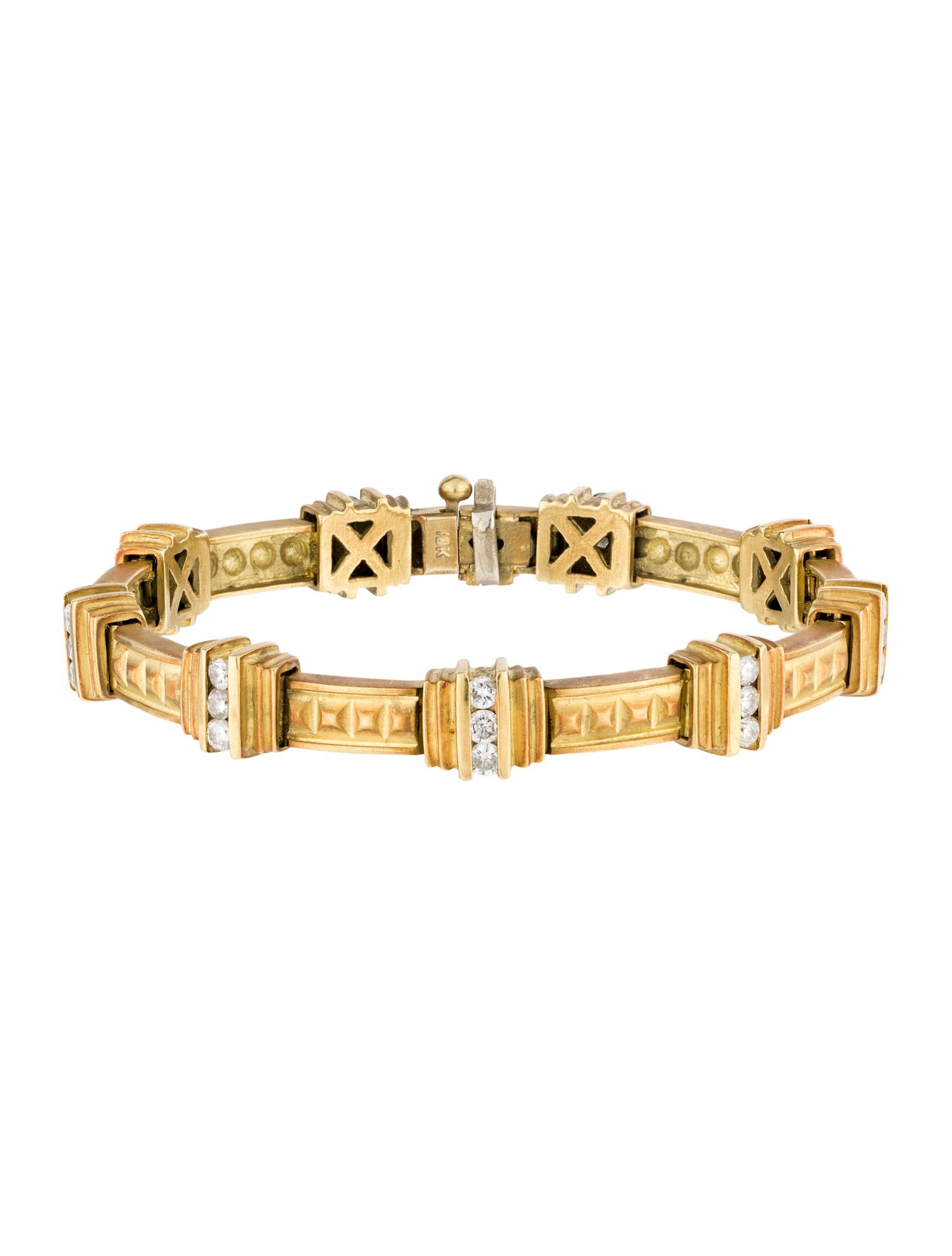 Bracelet 18K 1.75ctw Diamond Studded Link Bracelet