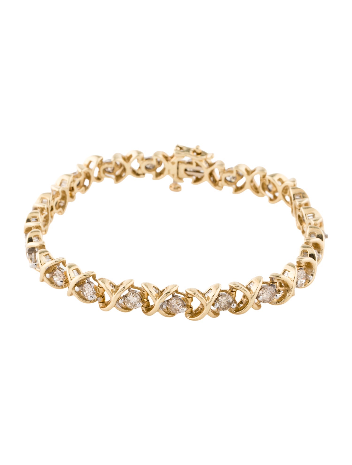 Bracelet 14K 3.15ctw Diamond X Link Bracelet