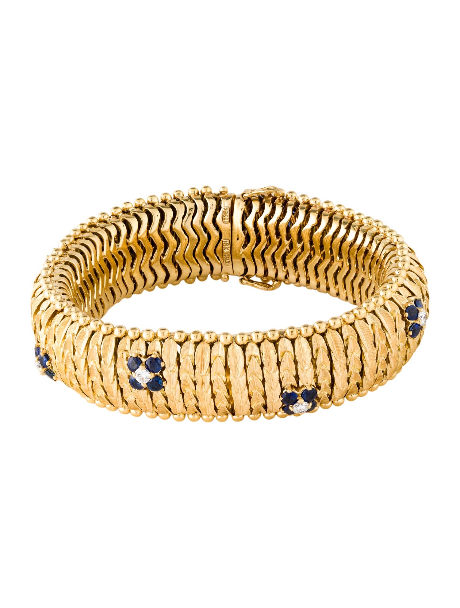 Bracelet 18K 2.17ctw Sapphire & Diamond Articulated Link