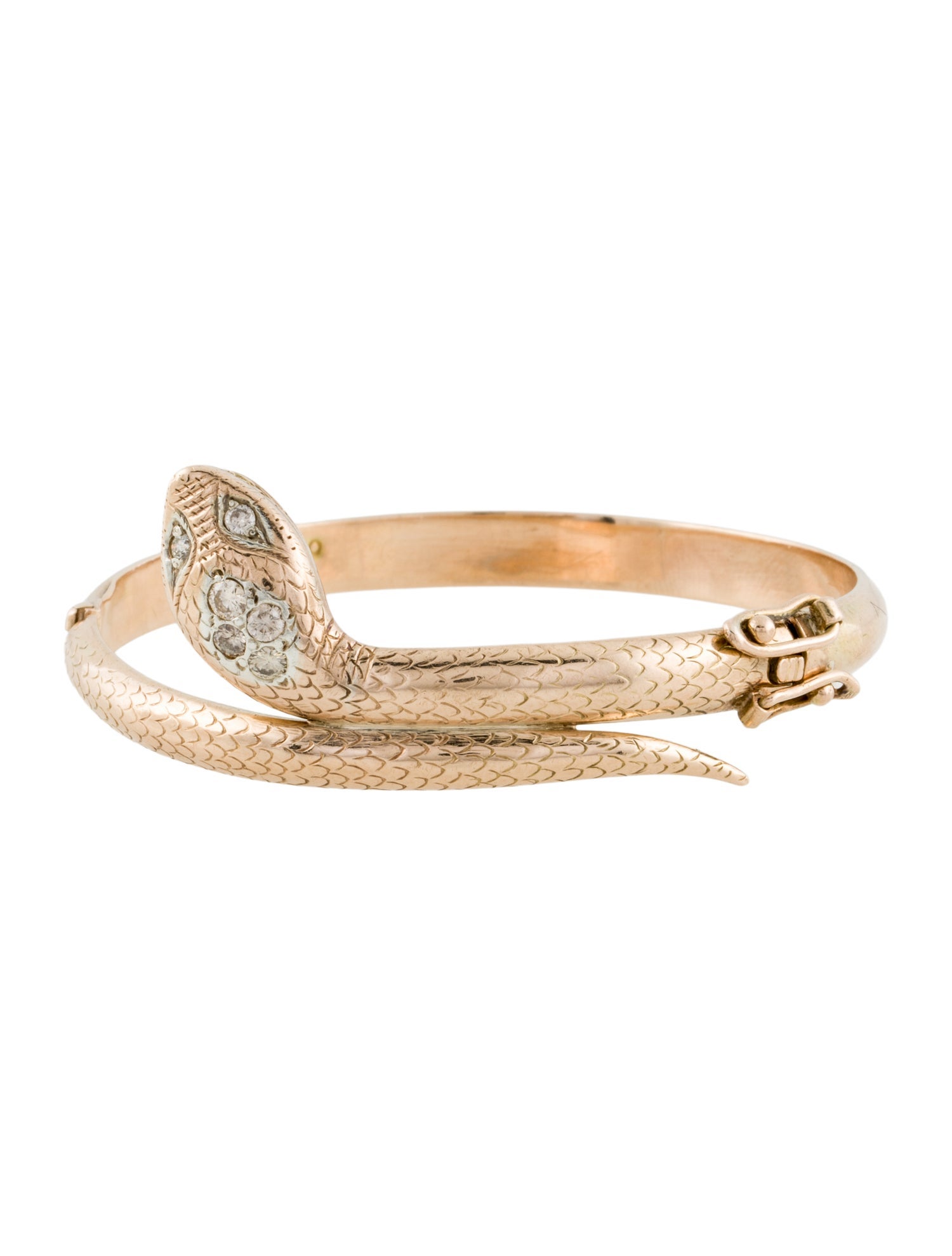 Bracelet 14K Diamond Snake Bangle Bracelet