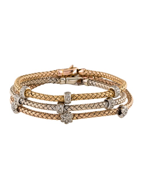Bracelet 18K Diamond Braided Set of 3 Bangles