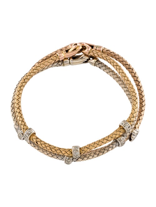 Bracelet 18K Diamond Braided Set of 3 Bangles