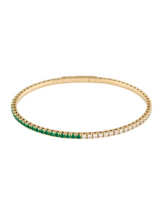 Bracelet 14K Emerald & Diamond Flex Bangle Bracelet