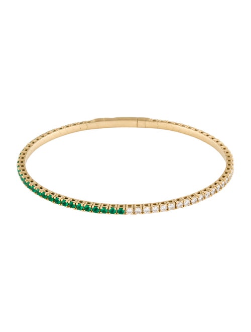 Bracelet 14K Emerald & Diamond Flex Bangle Bracelet
