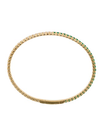 Bracelet 14K Emerald & Diamond Flex Bangle Bracelet