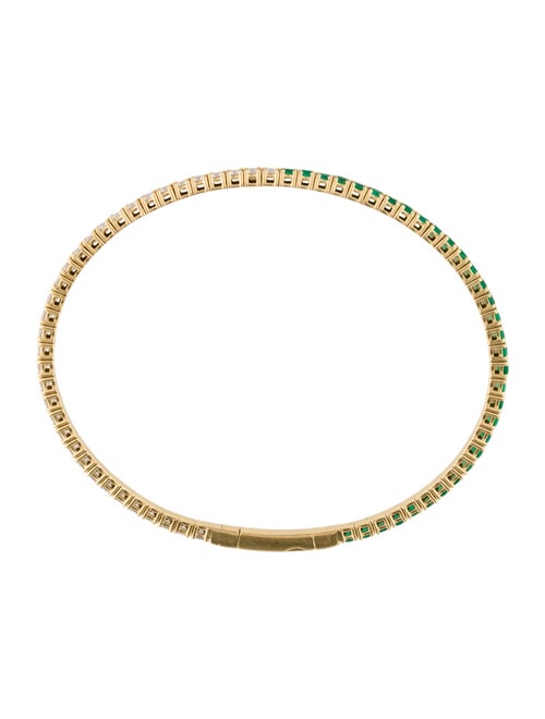 Bracelet 14K Emerald & Diamond Flex Bangle Bracelet