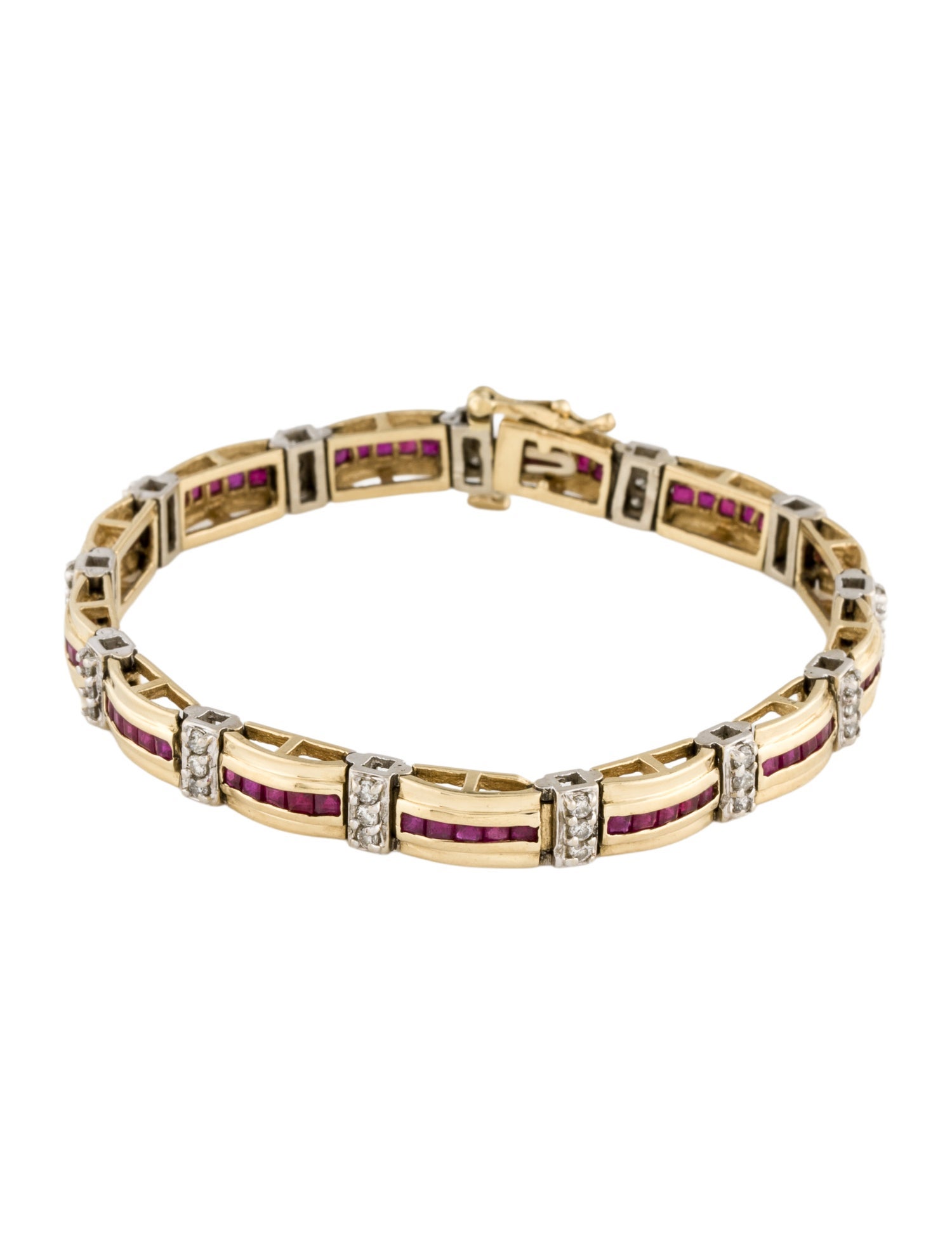 Bracelet 14K 3.51ctw Ruby & Diamond Link