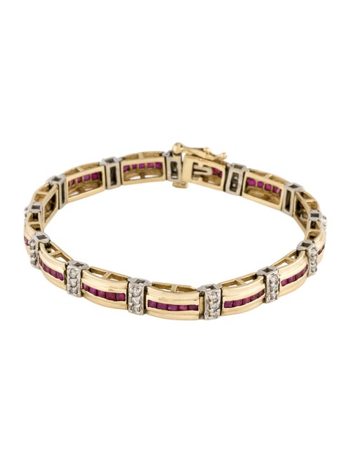 Bracelet 14K 3.51ctw Ruby & Diamond Link Bracelet