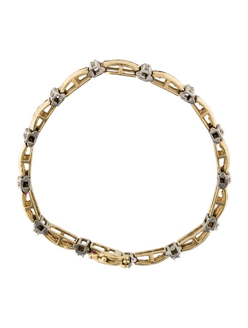 Bracelet 14K 3.51ctw Ruby & Diamond Link Bracelet