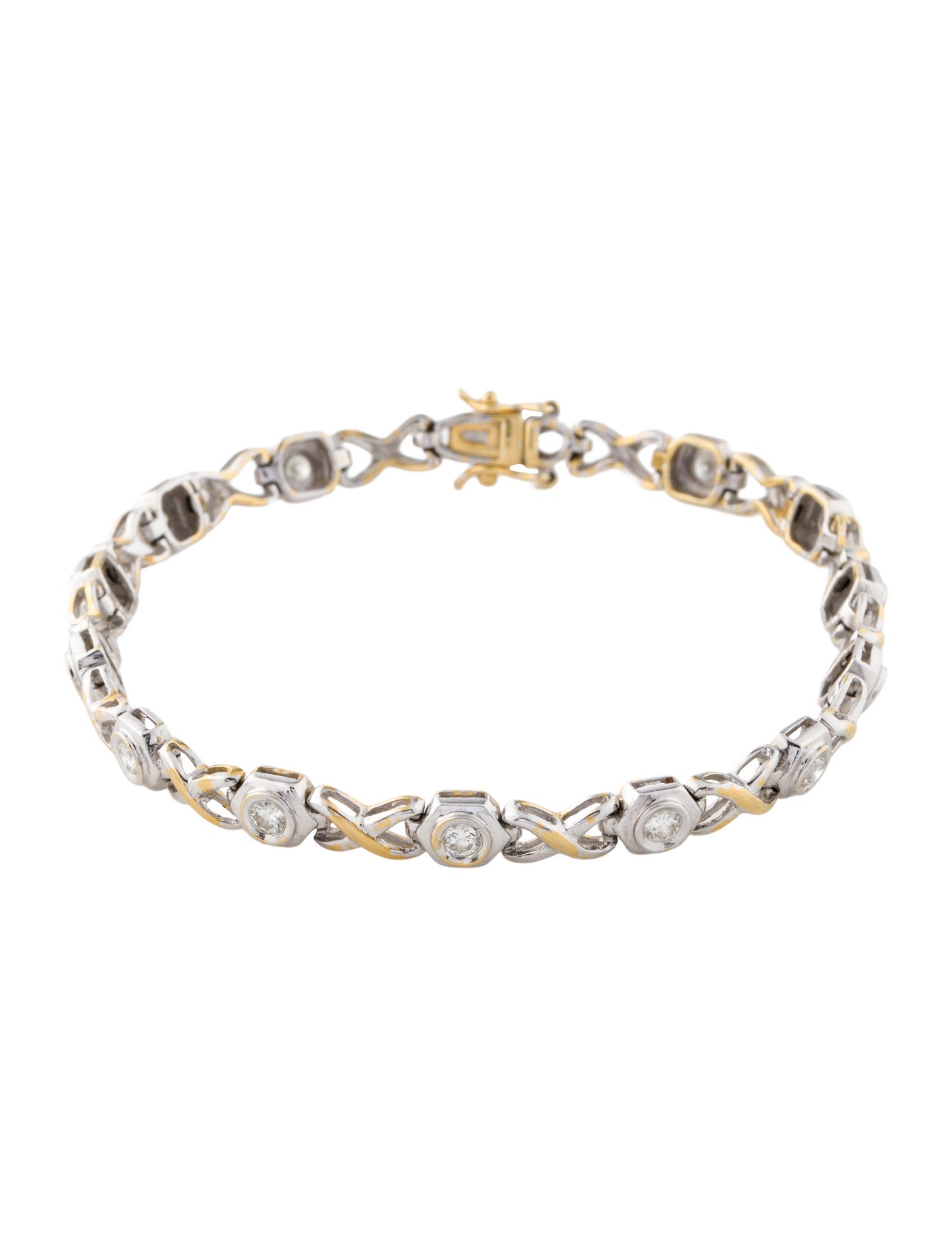 Bracelet 18K Diamond Two-Tone Line Bracelet