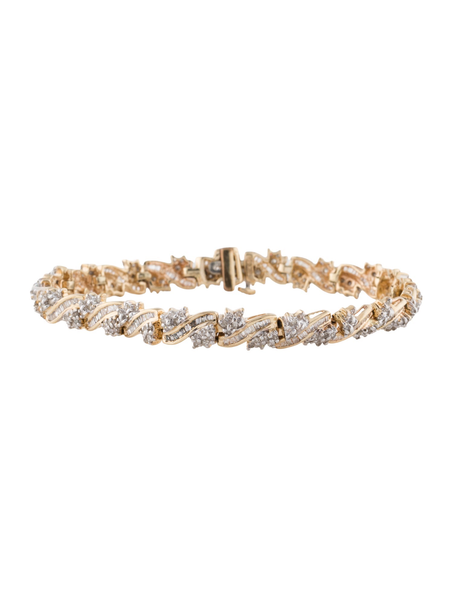 Bracelet 10K 2.07ctw Diamond Two Tone Line