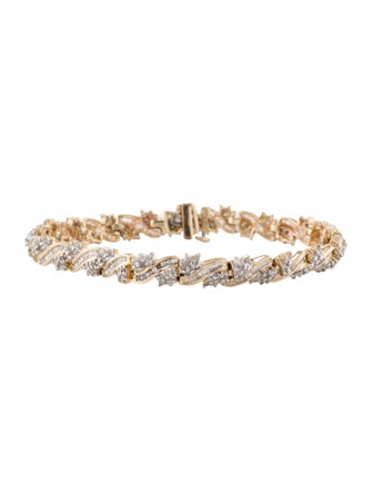 Bracelet 10K 2.07ctw Diamond Two Tone Line Bracelet