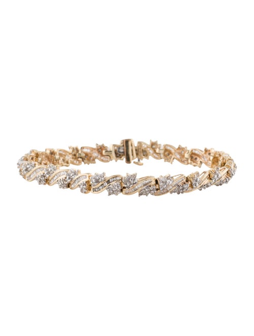 Bracelet 10K 2.07ctw Diamond Two Tone Line Bracelet