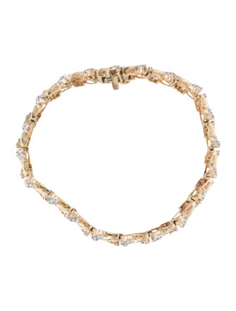 Bracelet 10K 2.07ctw Diamond Two Tone Line Bracelet