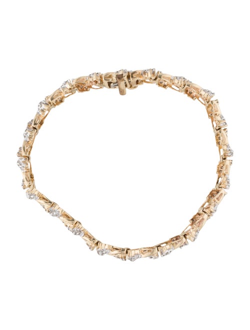 Bracelet 10K 2.07ctw Diamond Two Tone Line Bracelet