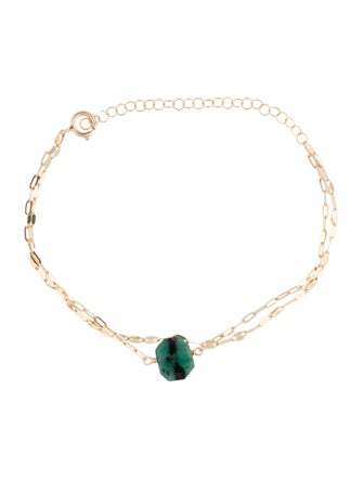 Bracelet 14K Emerald Station Bracelet