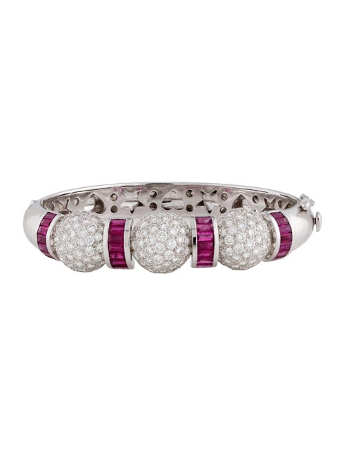 Bracelet 18K Ruby & Diamond Hinged Bangle Bracelet