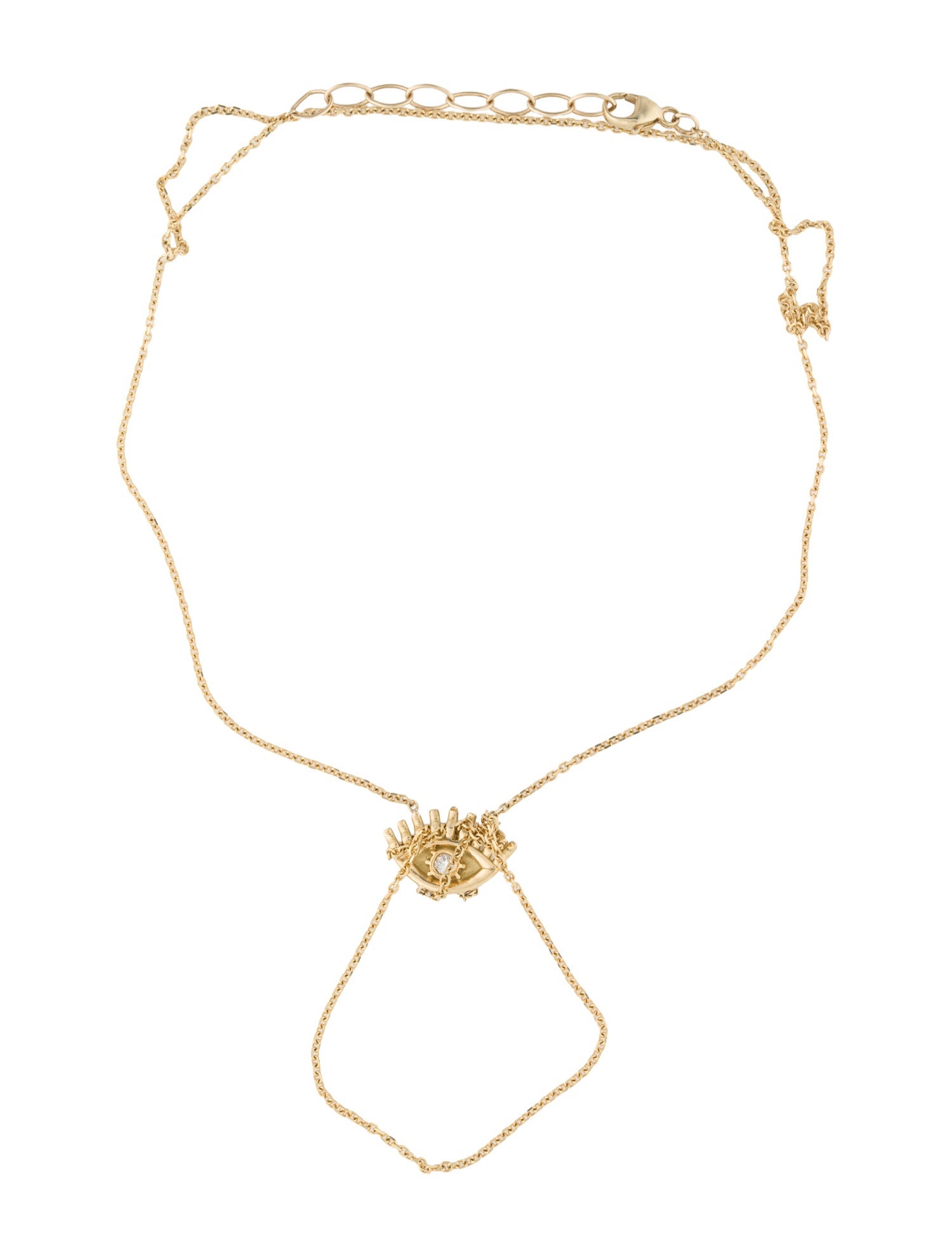 Bracelet 14K Diamond Eye Hand Chain