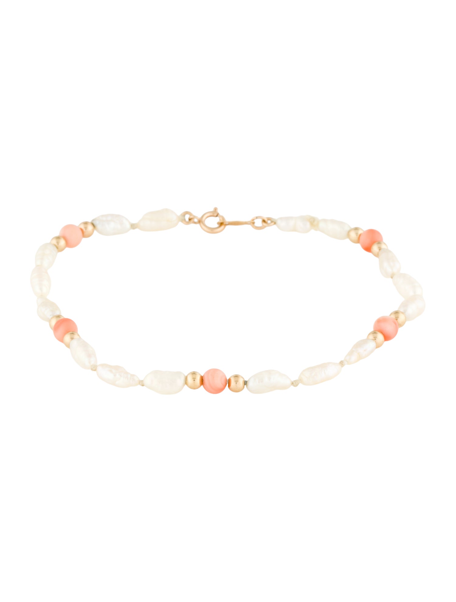 Bracelet 14K Pearl & Coral