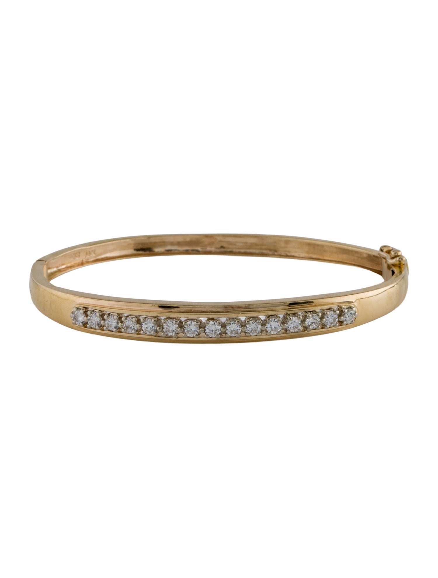 Bracelet 14K Diamond Hinged Bangle