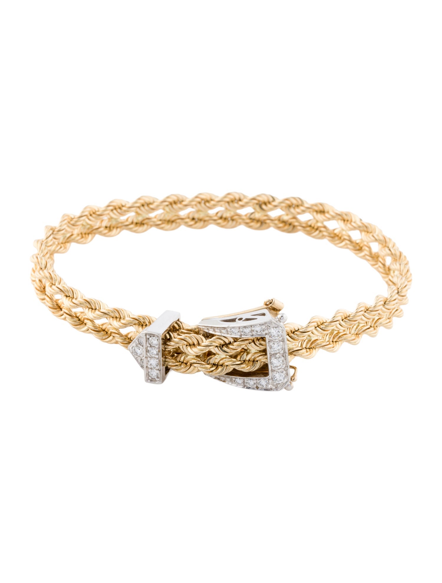 Bracelet 14K Diamond Buckle Link Bracelet