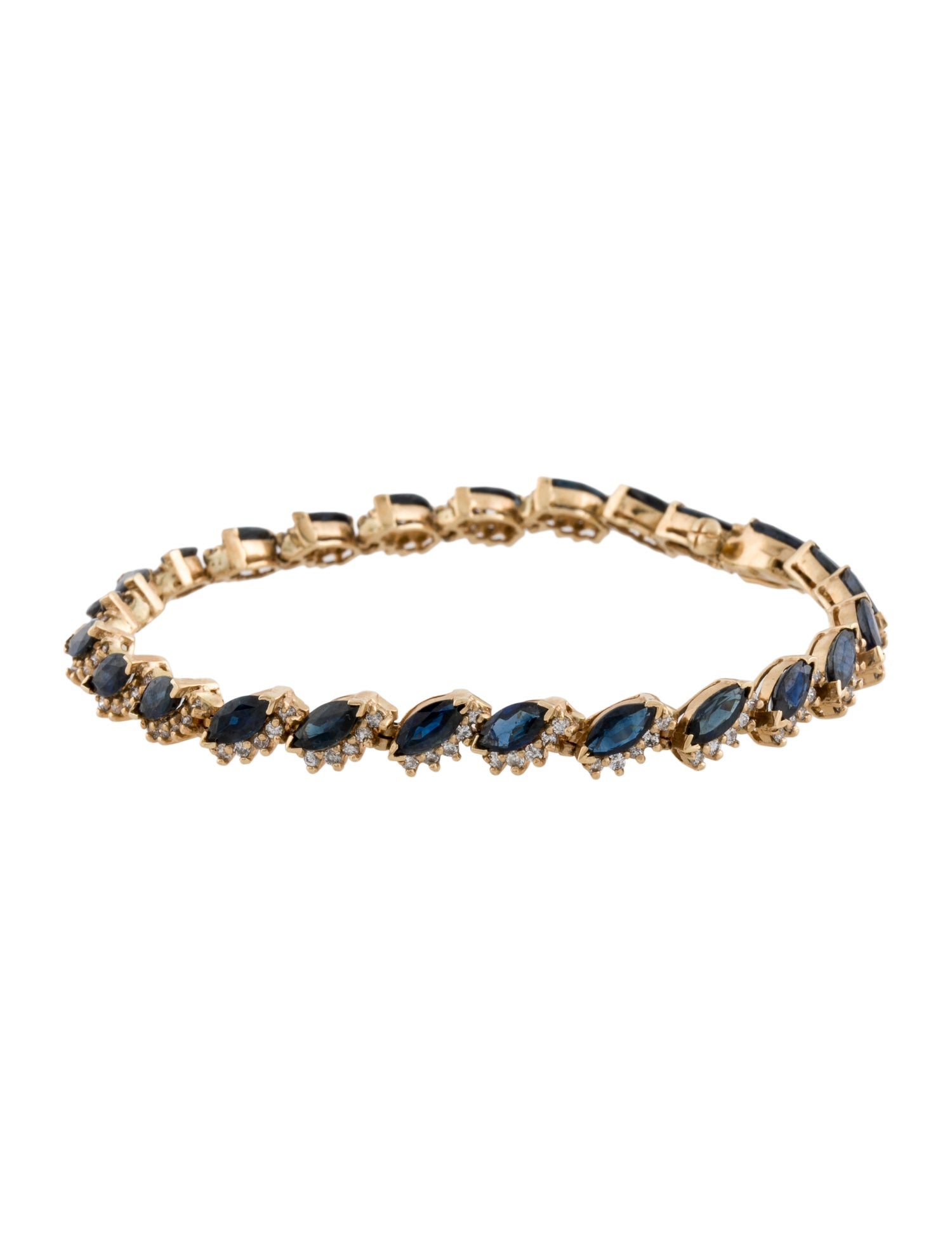 Bracelet 14K Sapphire & Diamond Tennis Bracelet