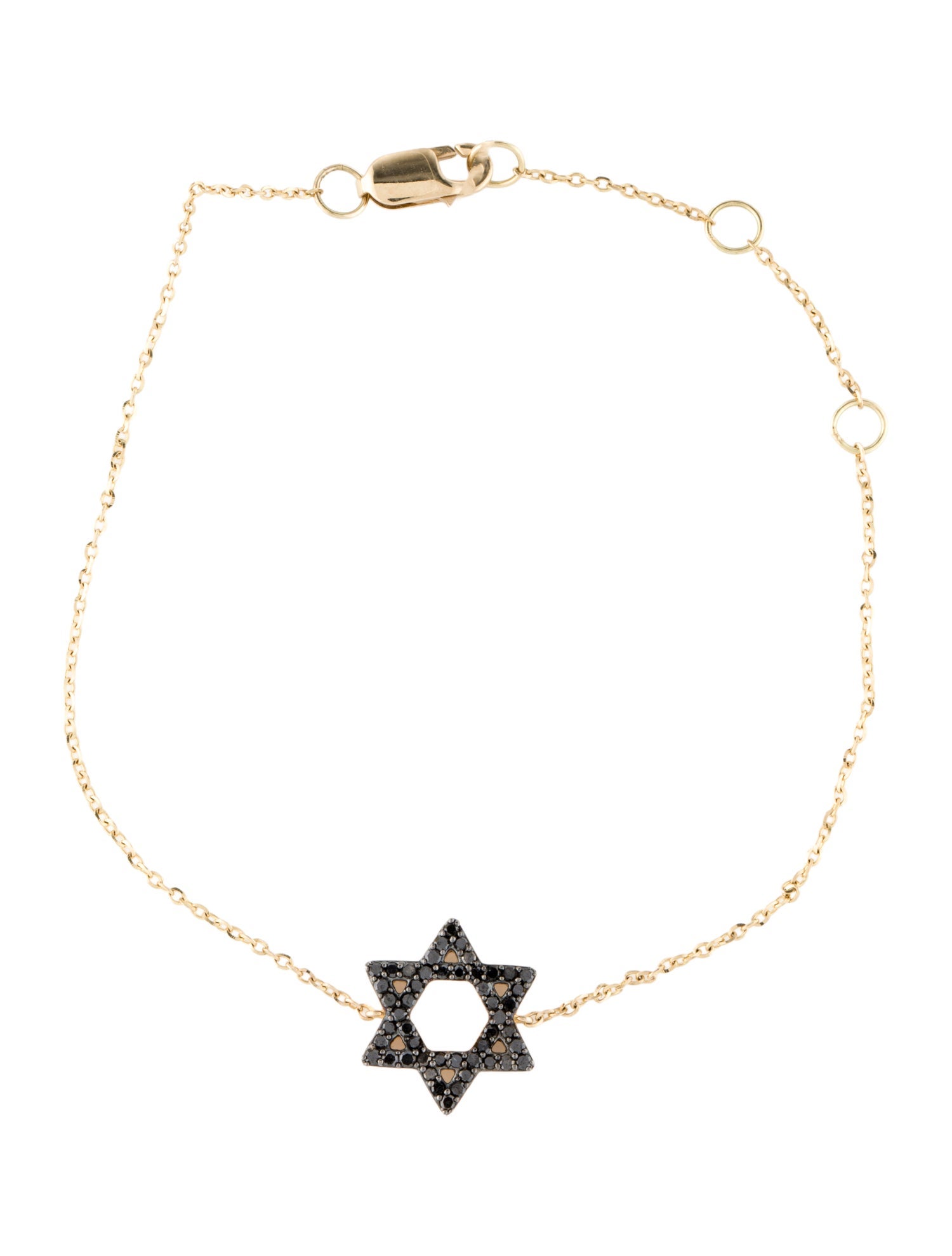 Bracelet 14K Diamond Star Of David Station Bracelet