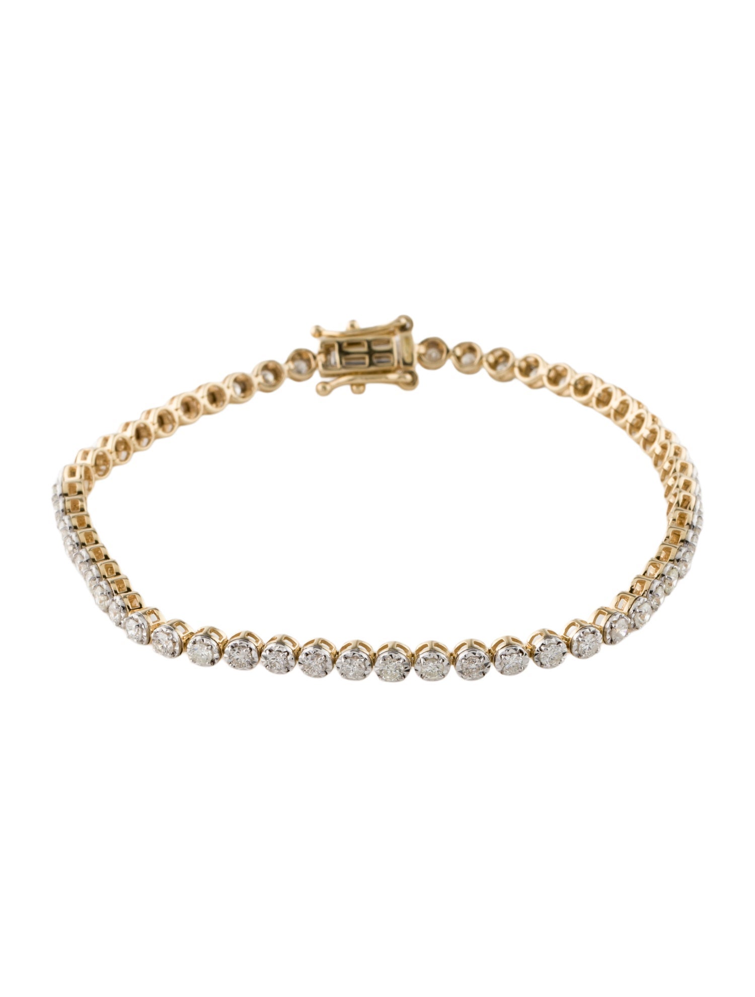Bracelet 14K 1.95ctw Diamond Tennis Link Bracelet