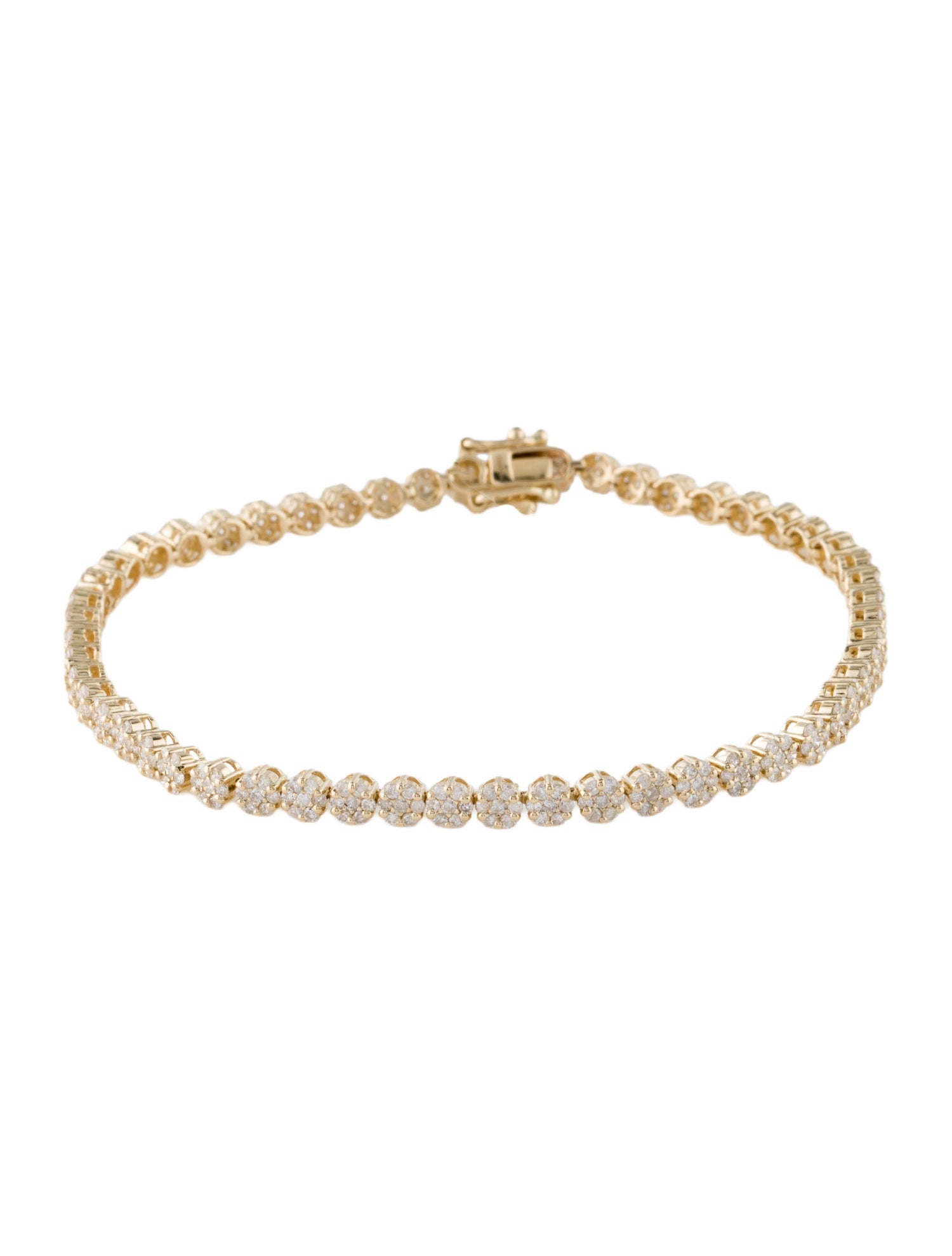 Bracelet 14K 2.05ctw Diamond Floral Link