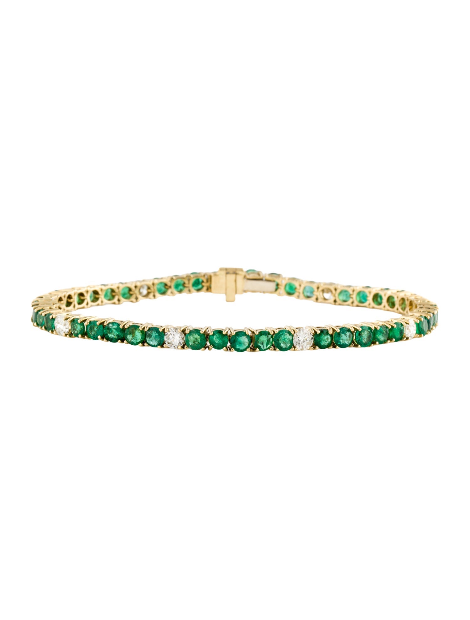 Bracelet 18K 5.54ctw Emerald & Diamond Tennis