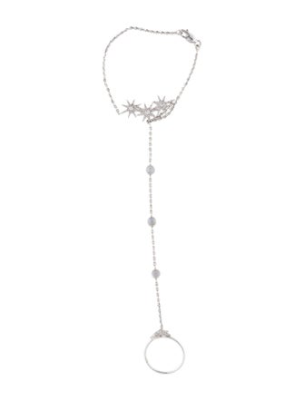 Bracelet Diamond & Moonstone Hand Chain Bracelet