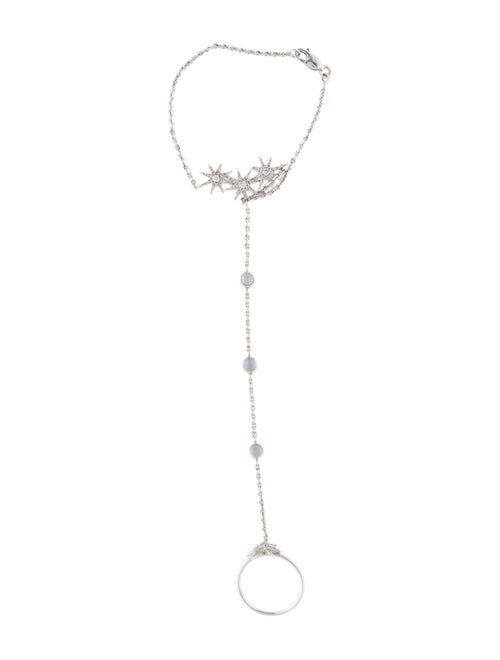 Bracelet Diamond & Moonstone Hand Chain Bracelet