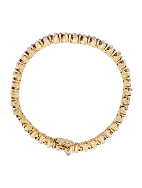 Bracelet 14K Diamond & Ruby Link Bracelet