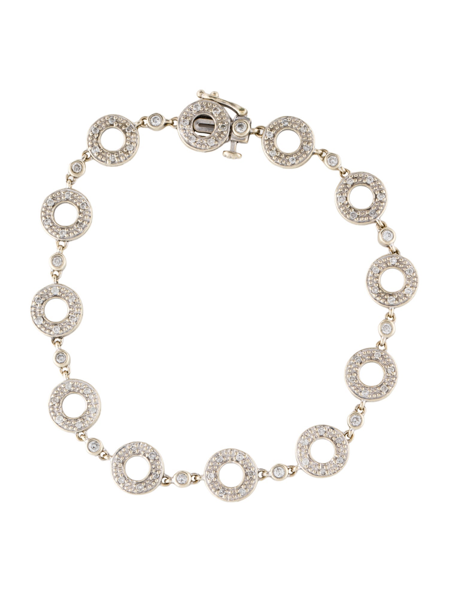Bracelet 14K Diamond Open Circle Link
