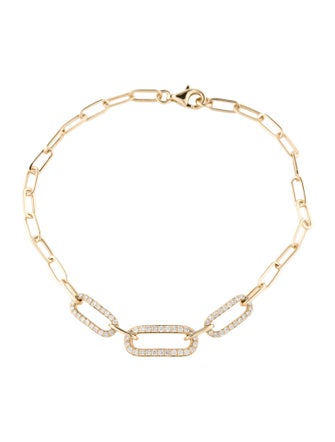 Bracelet 14K Diamond Pave Set Oval Link
