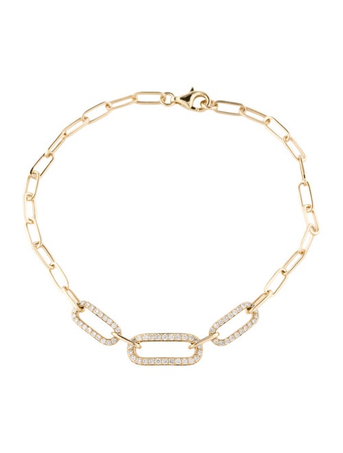 Bracelet 14K Diamond Pave Set Oval Link