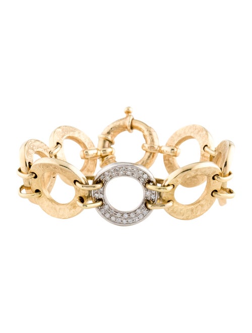 Bracelet 14K Diamond Open Circle Link Bracelet