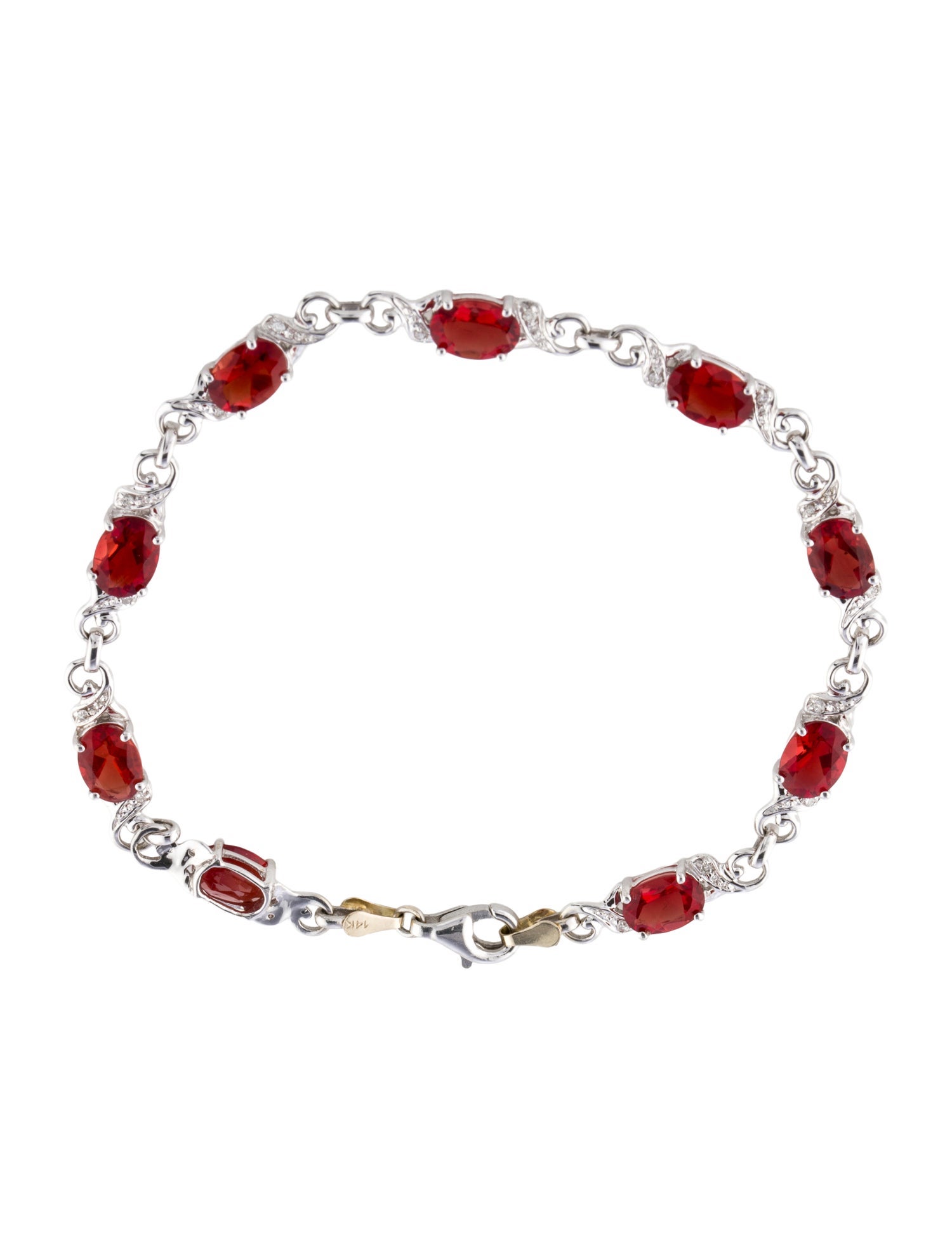 Bracelet 14K Andesine & Diamond Link Bracelet