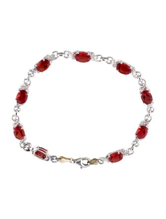 Bracelet 14K Andesine & Diamond Link Bracelet