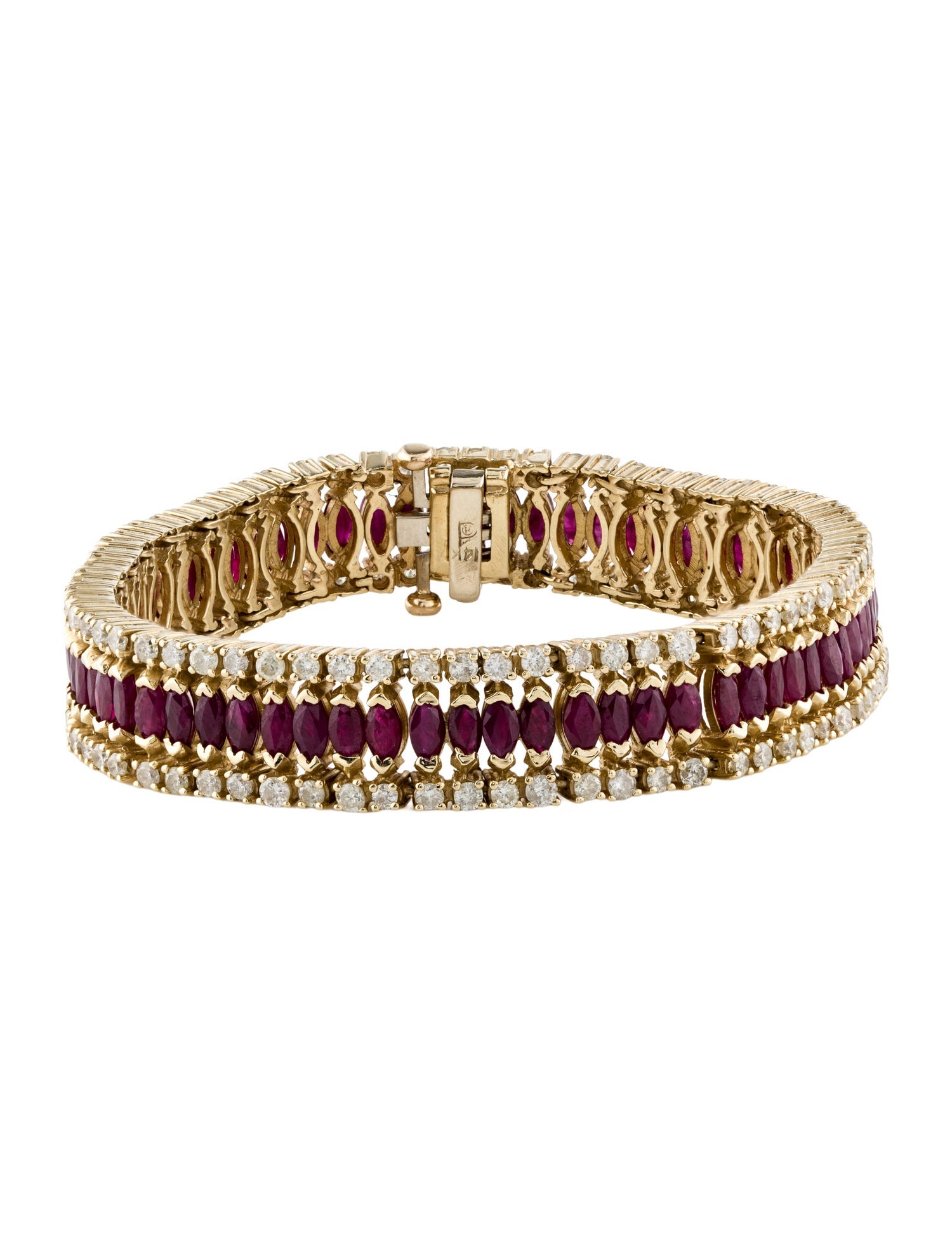 Bracelet 14K Ruby & Diamond Link