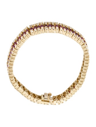 Bracelet 14K Ruby & Diamond Link Bracelet