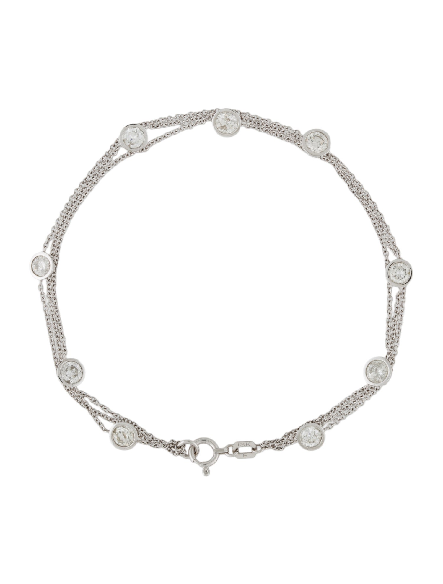 Bracelet 18K 1.53ctw Diamond Multistrand Station