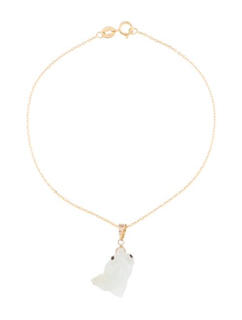 Bracelet 14K Jadeite Fish Charm Bracelet