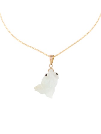 Bracelet 14K Jadeite Fish Charm Bracelet