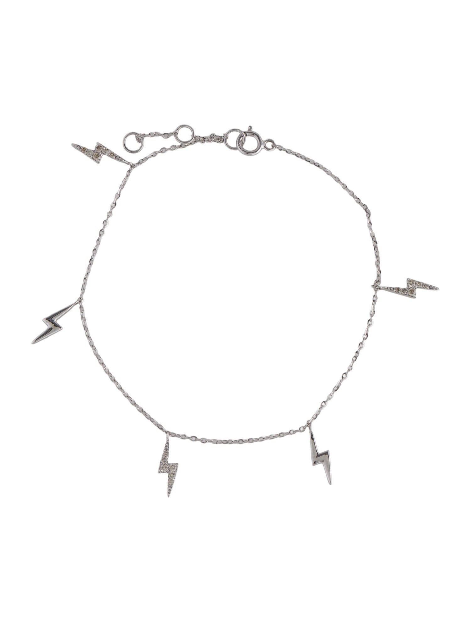 Bracelet 14K Diamond Lightning Bolt Station Bracelet