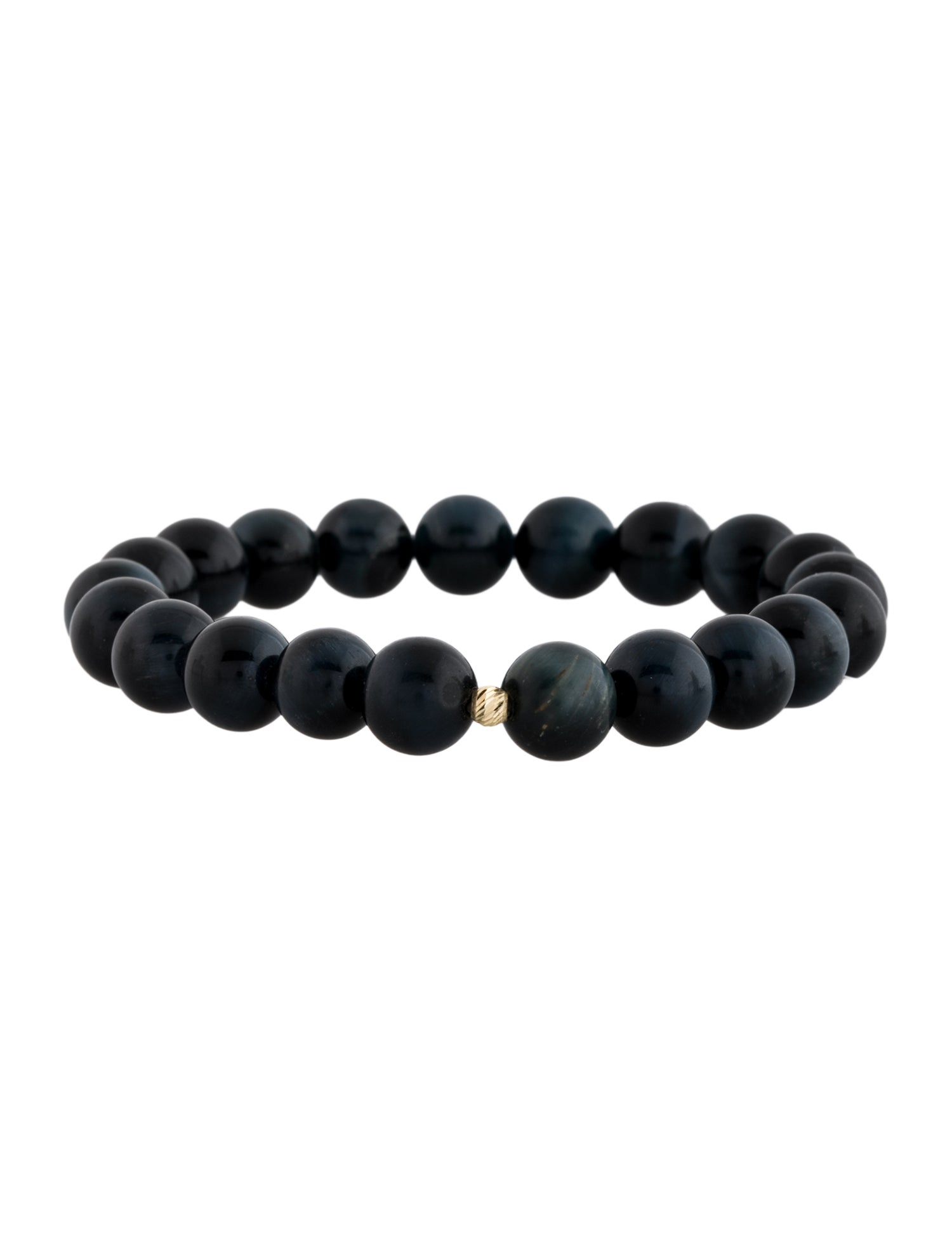 Bracelet 14K Hawk's Eye Quartz Beaded