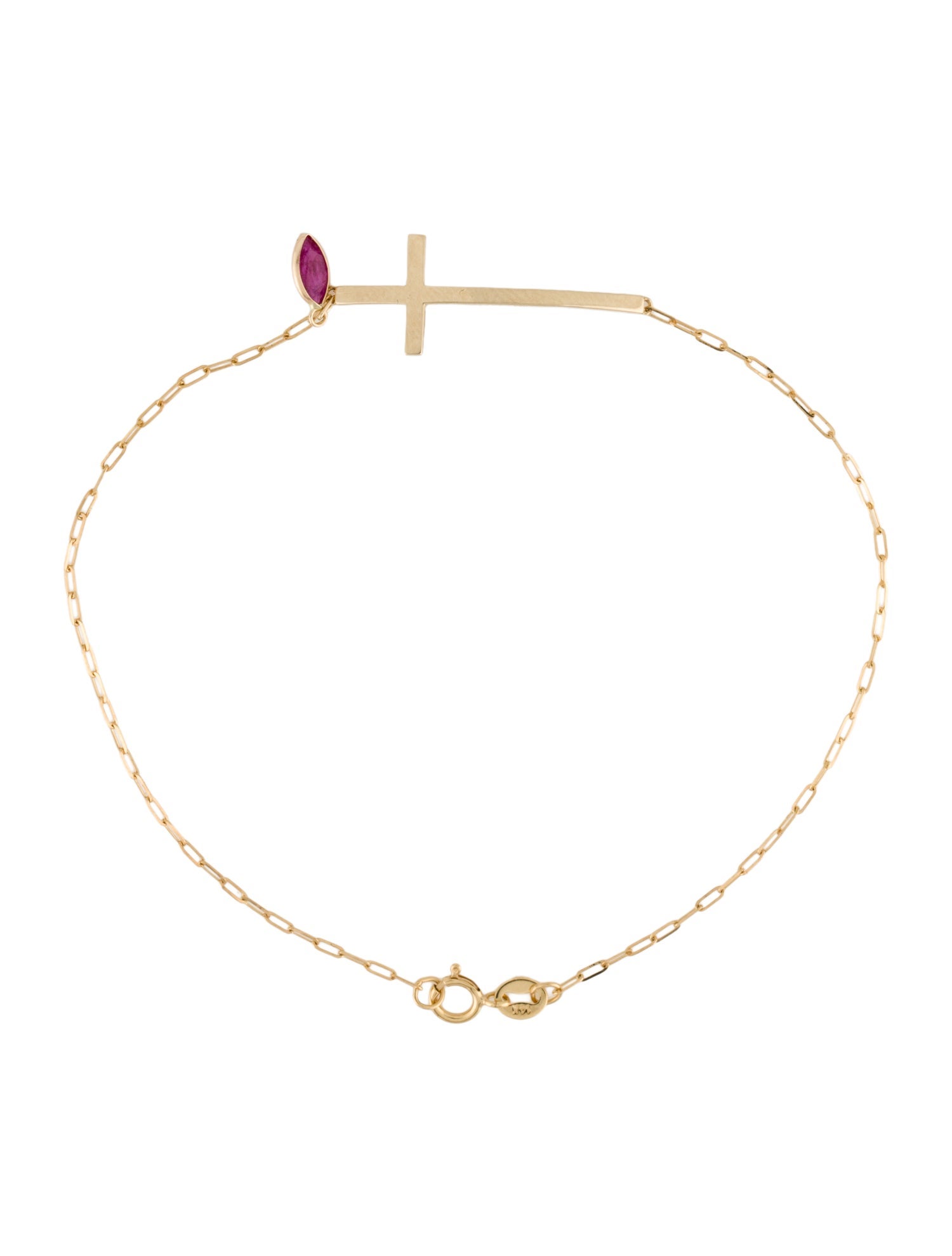 Bracelet 14K Ruby Cross Station