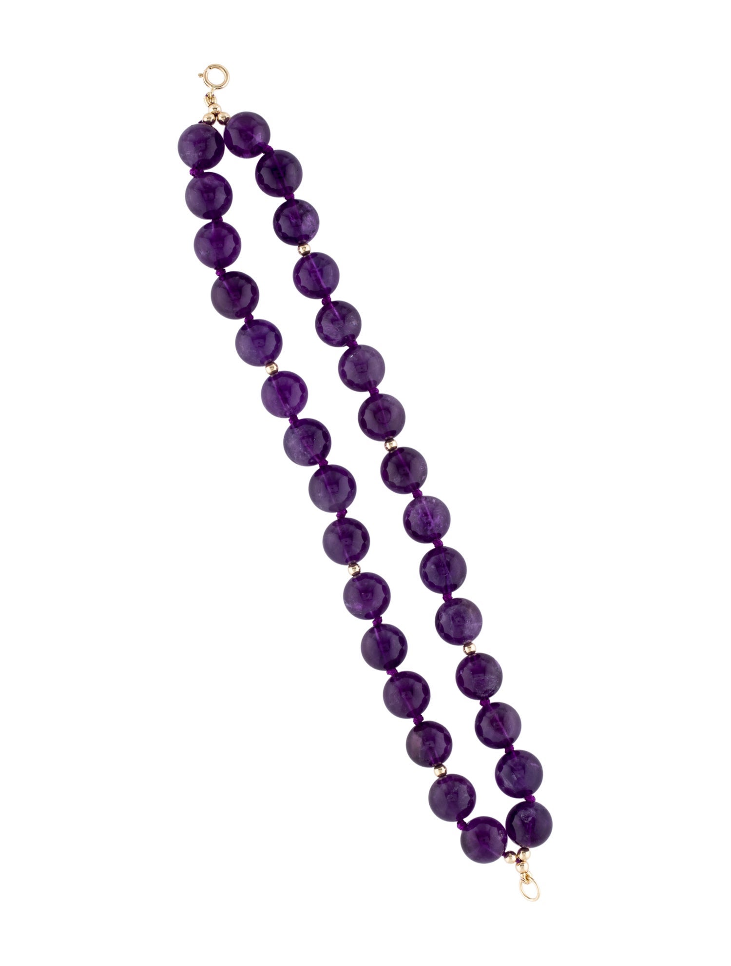 Bracelet 14K Amethyst Double Strand Bead Bracelet